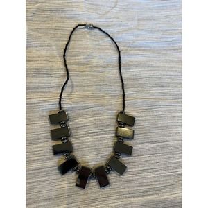 Vtg Estate Shiney Glossy Black Bead Necklace MCM